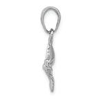 FJC Finejewelers 14k White Gold White Hummingbird Charm Textured
