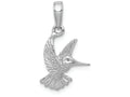 FJC Finejewelers 14k White Gold White Hummingbird Charm Textured