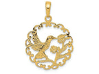FJC Finejewelers 14k Yellow Gold Hummingbird In Round Frame Charm