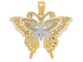 FJC Finejewelers 14k Yellow Gold with Rhodium Fancy Butterfly Charm