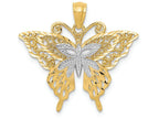 FJC Finejewelers 14k Yellow Gold with Rhodium Fancy Butterfly Charm