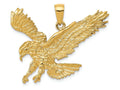 FJC Finejewelers 14k Yellow Gold Textured Eagle Landing Charm