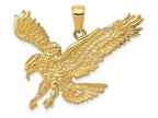 FJC Finejewelers 14k Yellow Gold Textured Eagle Landing Charm