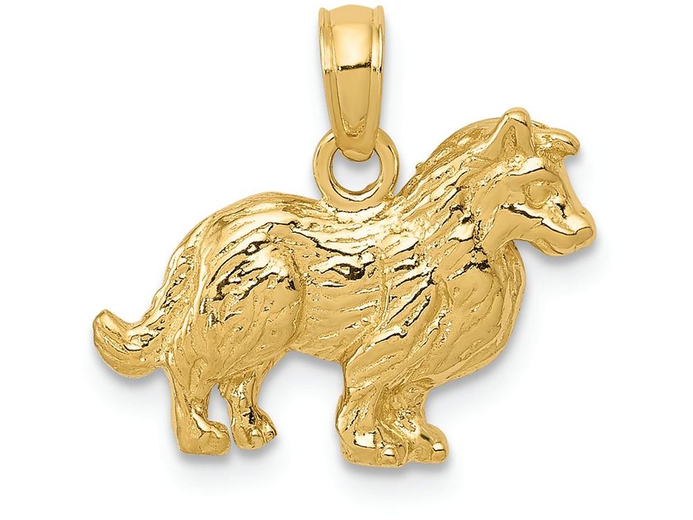 FJC Finejewelers 14k Yellow Gold Collie Dog Charm