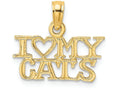 FJC Finejewelers 14k Yellow Gold I Love My Cats Charm