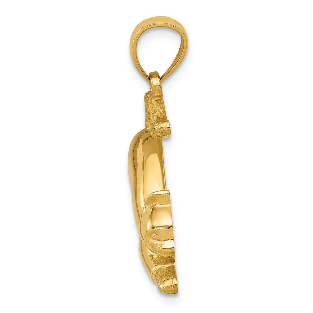 FJC Finejewelers 14k Yellow Gold Stretching Cat Charm