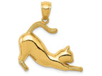 FJC Finejewelers 14k Yellow Gold Stretching Cat Charm