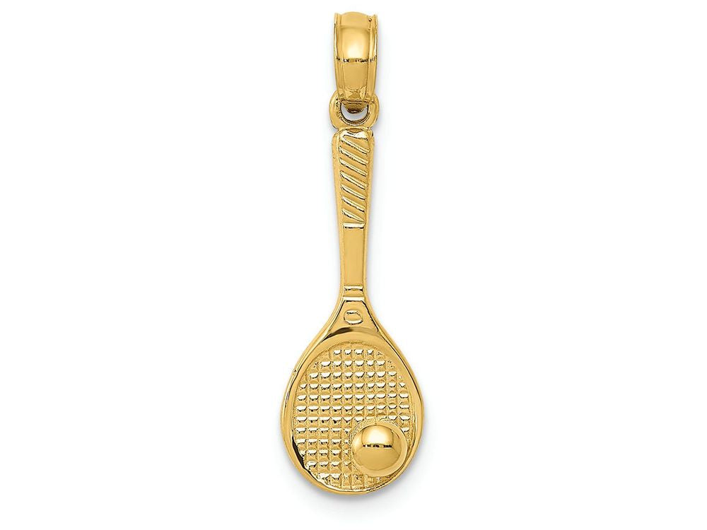 FJC Finejewelers 14k Yellow Gold Tennis Racquet And Ball Charm