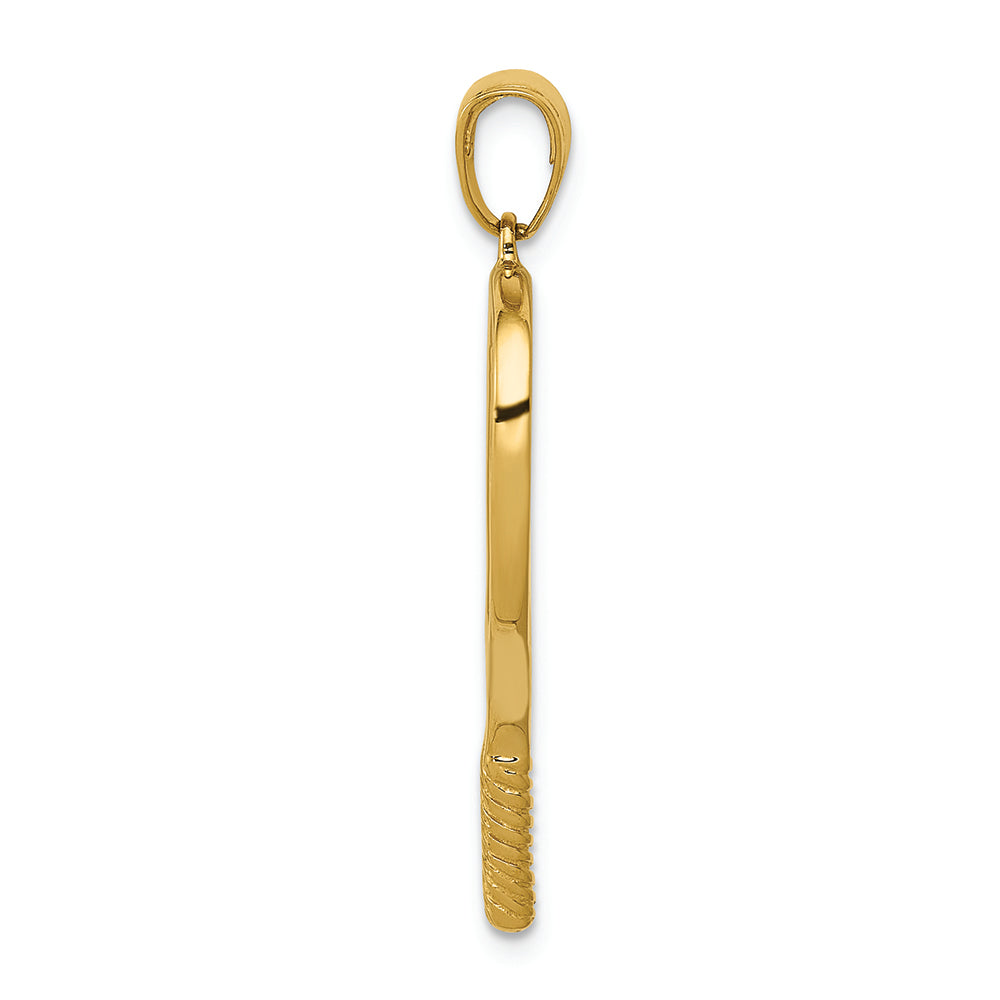 FJC Finejewelers 14k Yellow Gold Solid Polished 3d Tennis Racquet Charm
