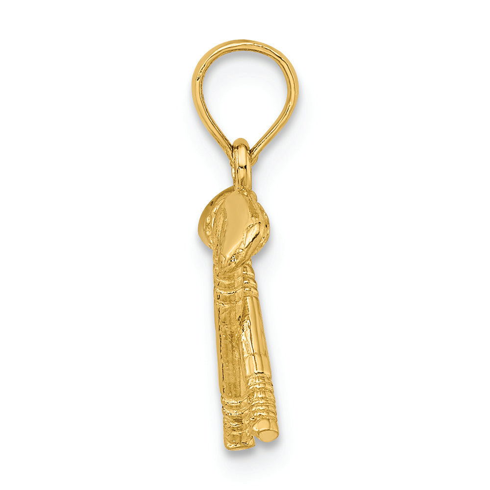 FJC Finejewelers 14k Yellow Gold 3d Golf Clubs with Ball Charm