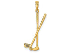 FJC Finejewelers 14k Yellow Gold 3d Double Golf Clubs with Ball Charm