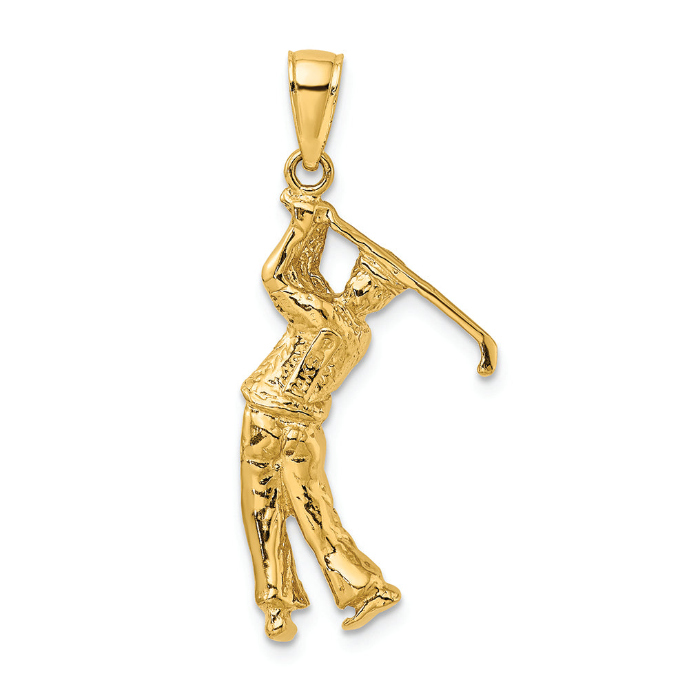 FJC Finejewelers 14k Yellow Gold 3d Golfer In Swing Charm