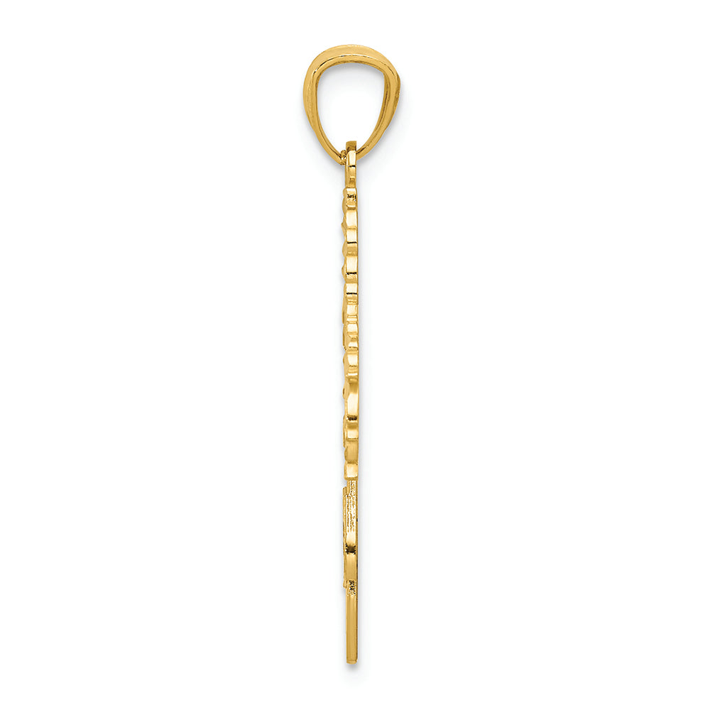 FJC Finejewelers 14k Yellow Gold Bright Cut Cheerleader Charm
