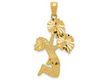FJC Finejewelers 14k Yellow Gold Bright Cut Cheerleader Charm