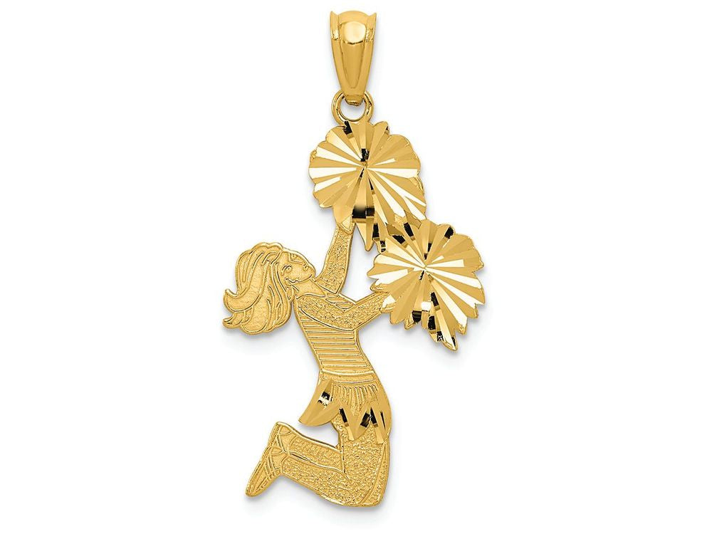 FJC Finejewelers 14k Yellow Gold Bright Cut Cheerleader Charm