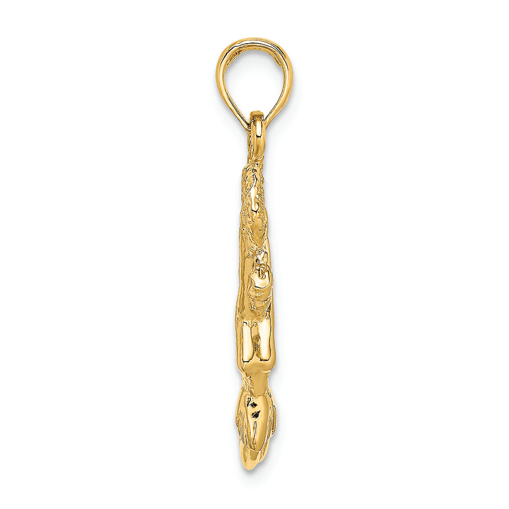 FJC Finejewelers 14k Yellow Gold 3d Jumping Cheerleader Charm