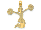 FJC Finejewelers 14k Yellow Gold Cheerleader Jumping with Pom-pom's Charm