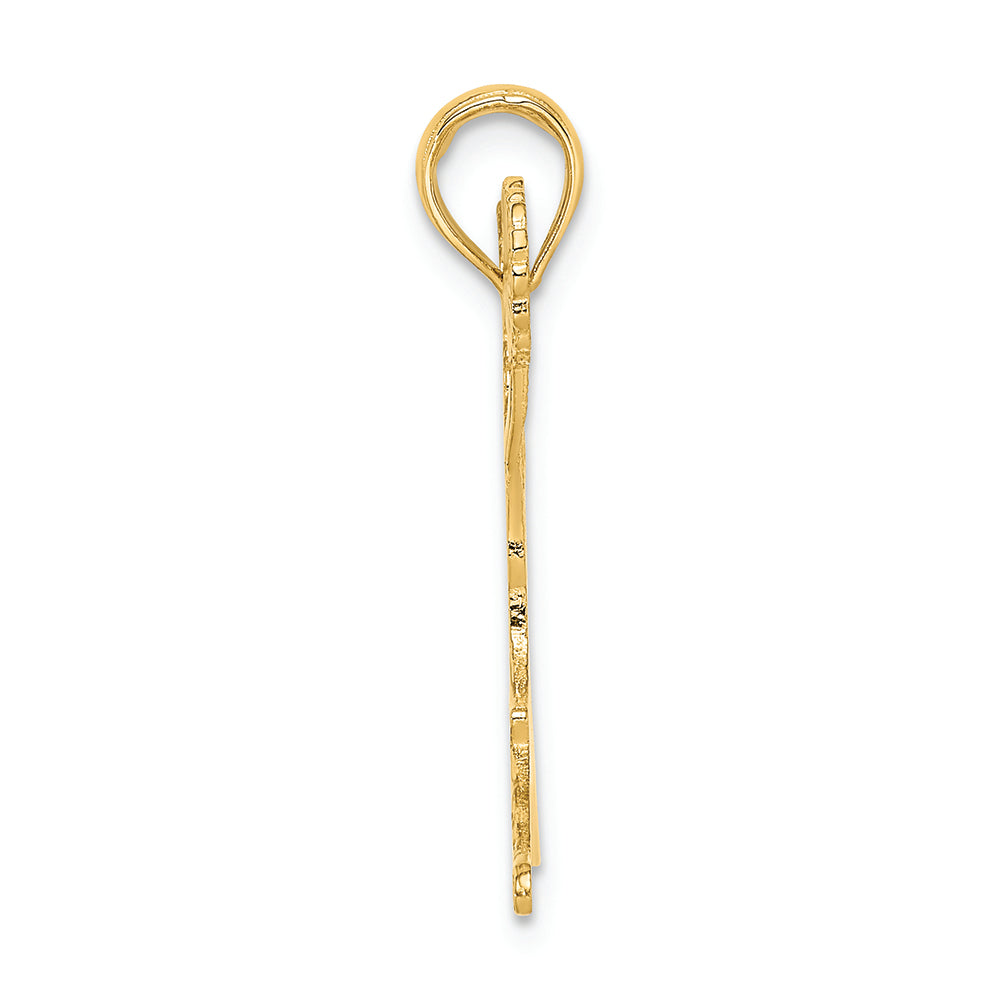FJC Finejewelers 14k Yellow Gold Cheerleader Jumping with Pom-poms Charm