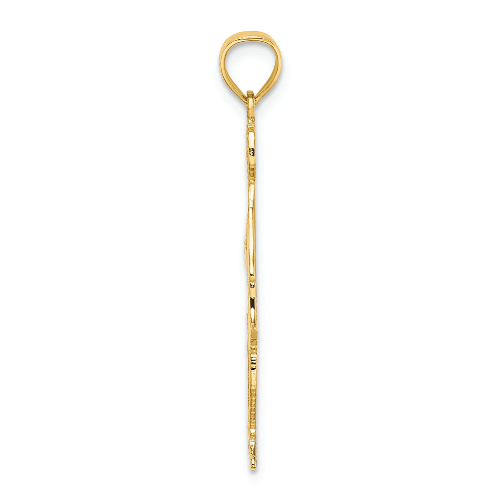 FJC Finejewelers 14k Yellow Gold Cheerleader with Hand On Head Charm