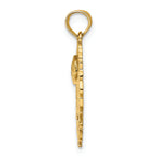 FJC Finejewelers 14k Yellow Gold Volleyball Story In Leaf Circle Charm