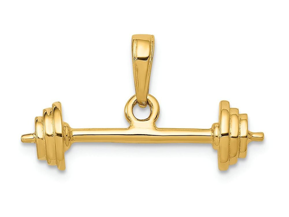FJC Finejewelers 14k Yellow Gold 3d Barbell Charm