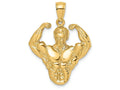 FJC Finejewelers 14k Yellow Gold 3d Bodybuilder Waist Up Charm