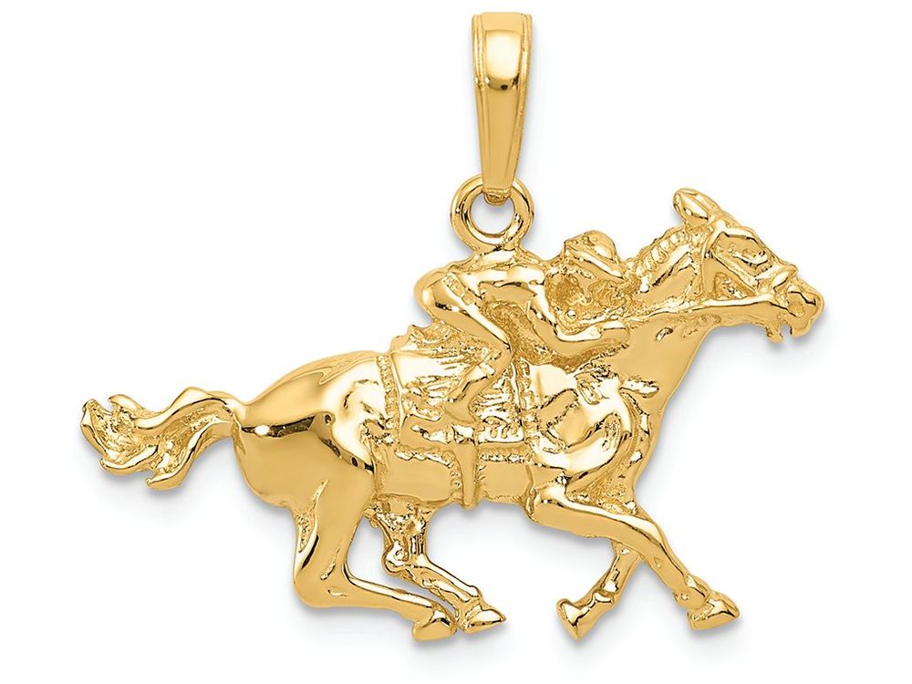 FJC Finejewelers 14k Yellow Gold Jockey On Horse Charm