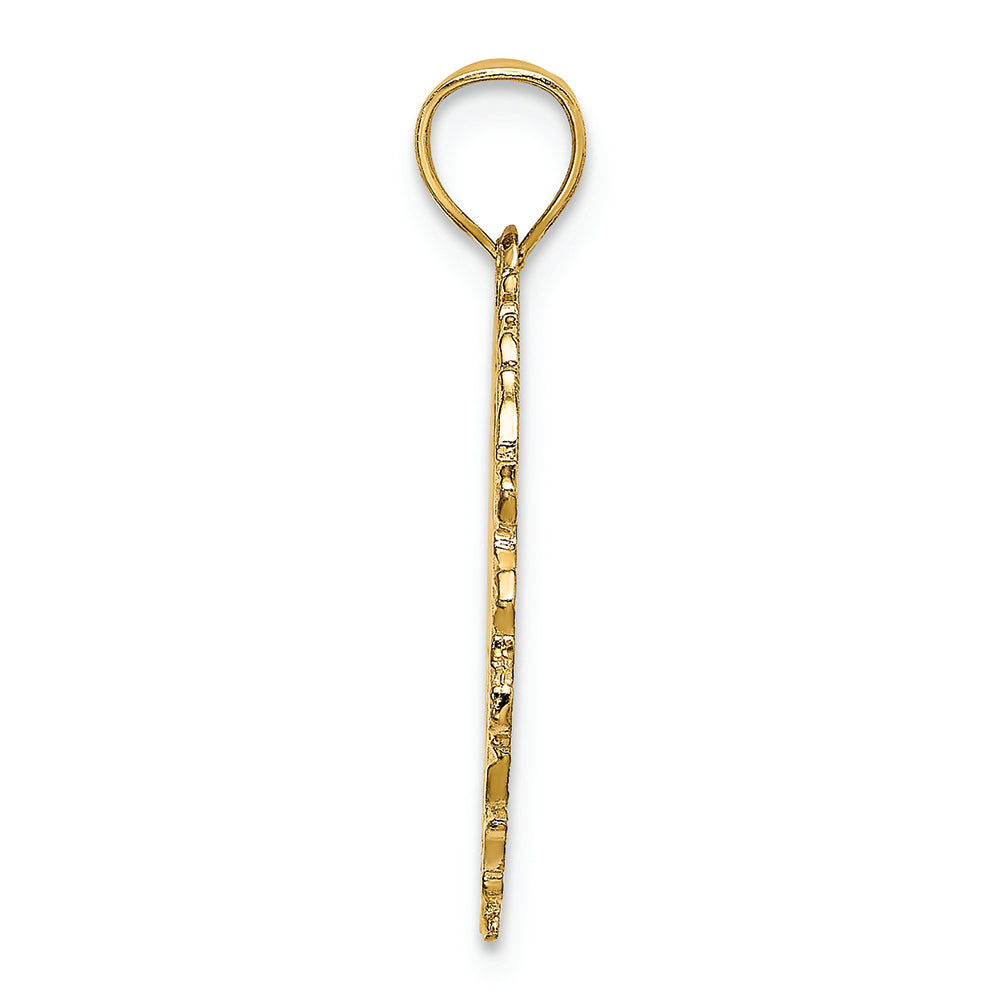 FJC Finejewelers 14k Yellow Gold Dart Board And Darts In Leaf Design Charm