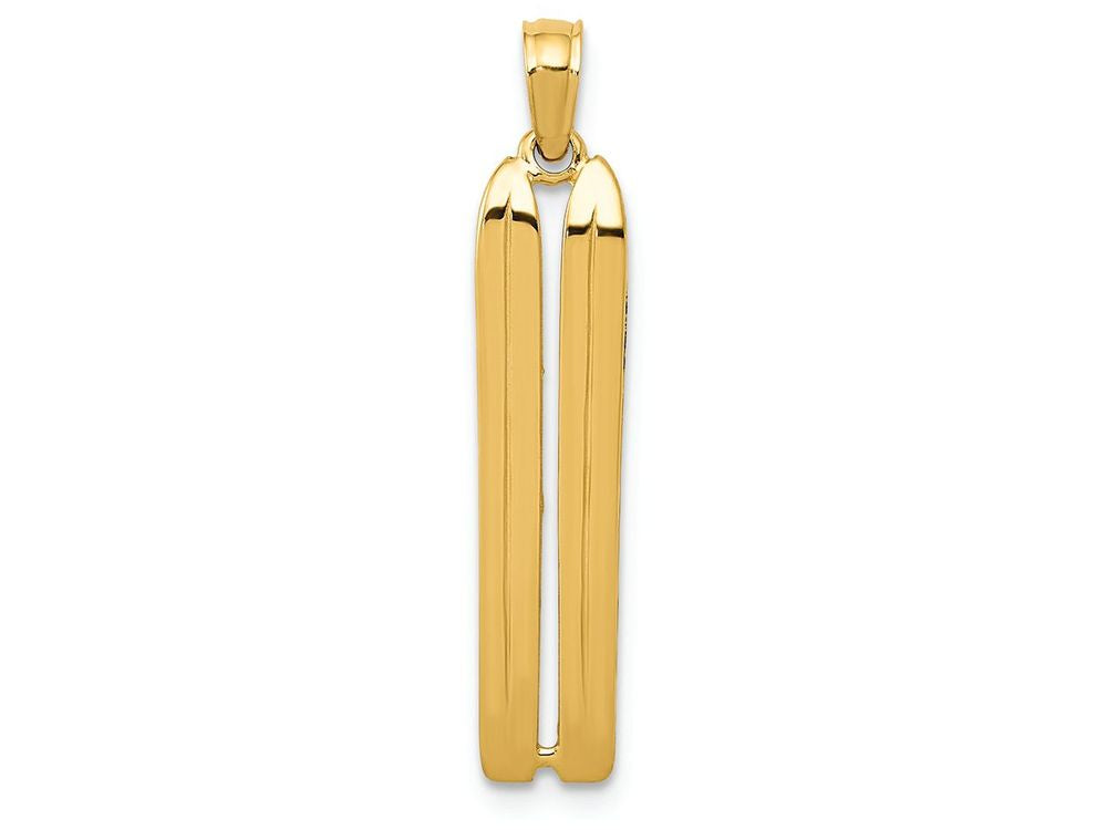 FJC Finejewelers 14k Yellow Gold 3d Snow Skis Charm
