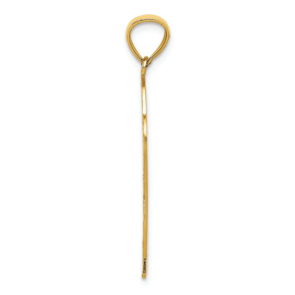FJC Finejewelers 14k Yellow Gold Basketball In Hoop Bright Cut Charm
