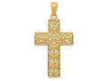 FJC Finejewelers 14k Yellow Gold Bright Cut Filigree Cross Charm