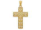 FJC Finejewelers 14k Yellow Gold Bright Cut Filigree Cross Charm