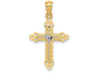 FJC Finejewelers 14k with with Rhodium Budded Cross Charm
