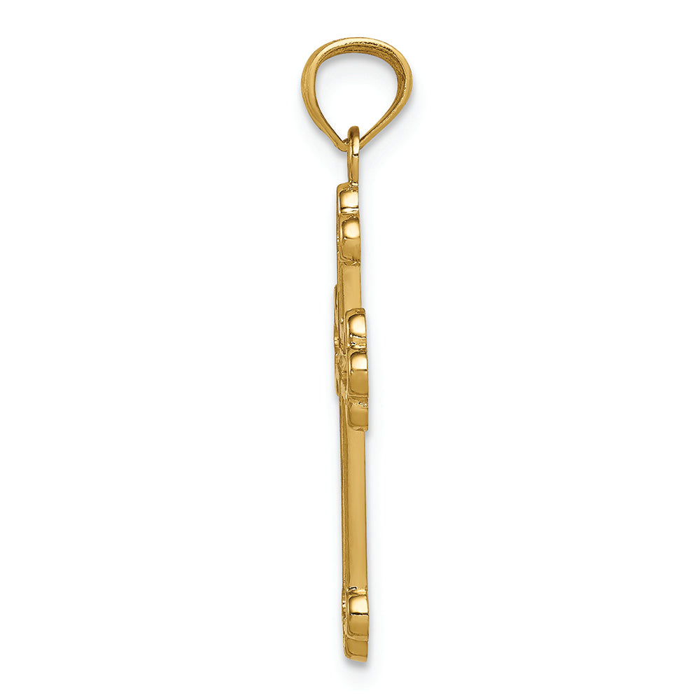 FJC Finejewelers 14k Yellow Gold Budded Cross Charm