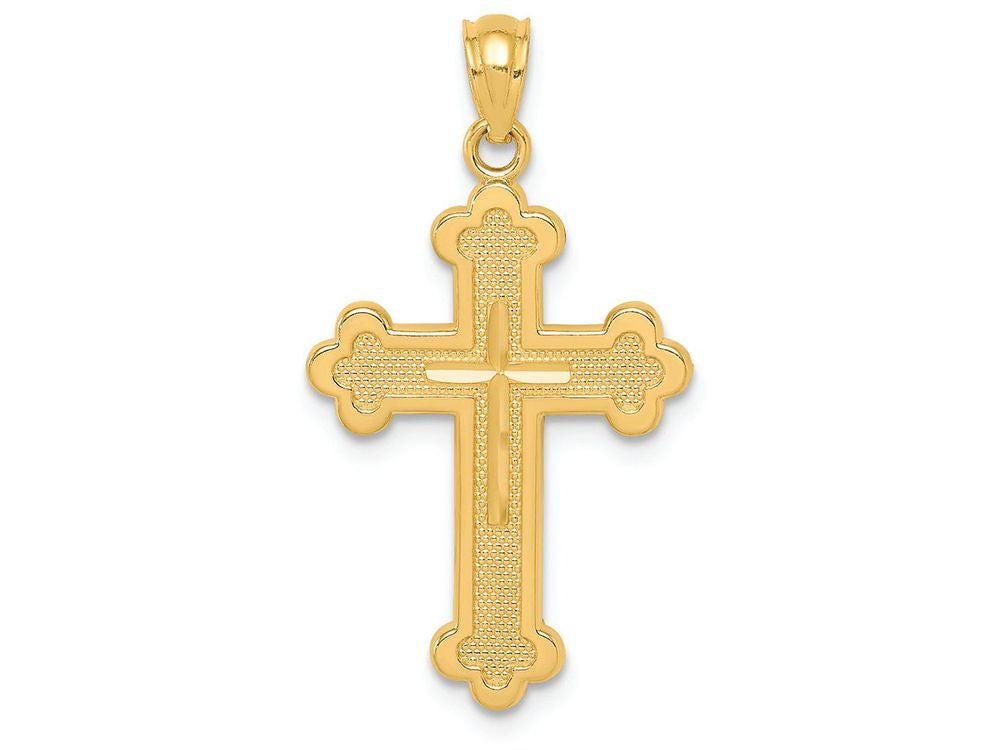 FJC Finejewelers 14k Yellow Gold Budded Cross Charm