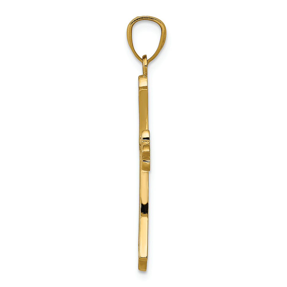 FJC Finejewelers 14k Yellow Gold Budded Cross Charm
