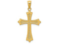 FJC Finejewelers 14k Yellow Gold Budded Cross Charm