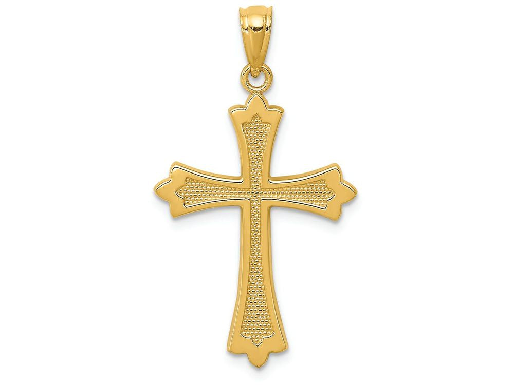 FJC Finejewelers 14k Yellow Gold Budded Cross Charm