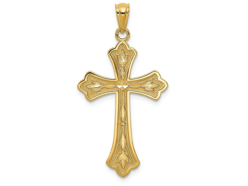 FJC Finejewelers 14k Yellow Gold Bright Cut Cross Charm