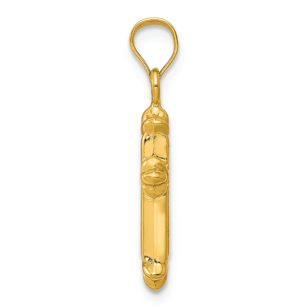 FJC Finejewelers 14k Yellow Gold Fleur De Lis Hollow Cross Charm