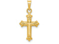 FJC Finejewelers 14k Yellow Gold Fleur De Lis Hollow Cross Charm