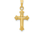 FJC Finejewelers 14k Yellow Gold Fleur De Lis Hollow Cross Charm