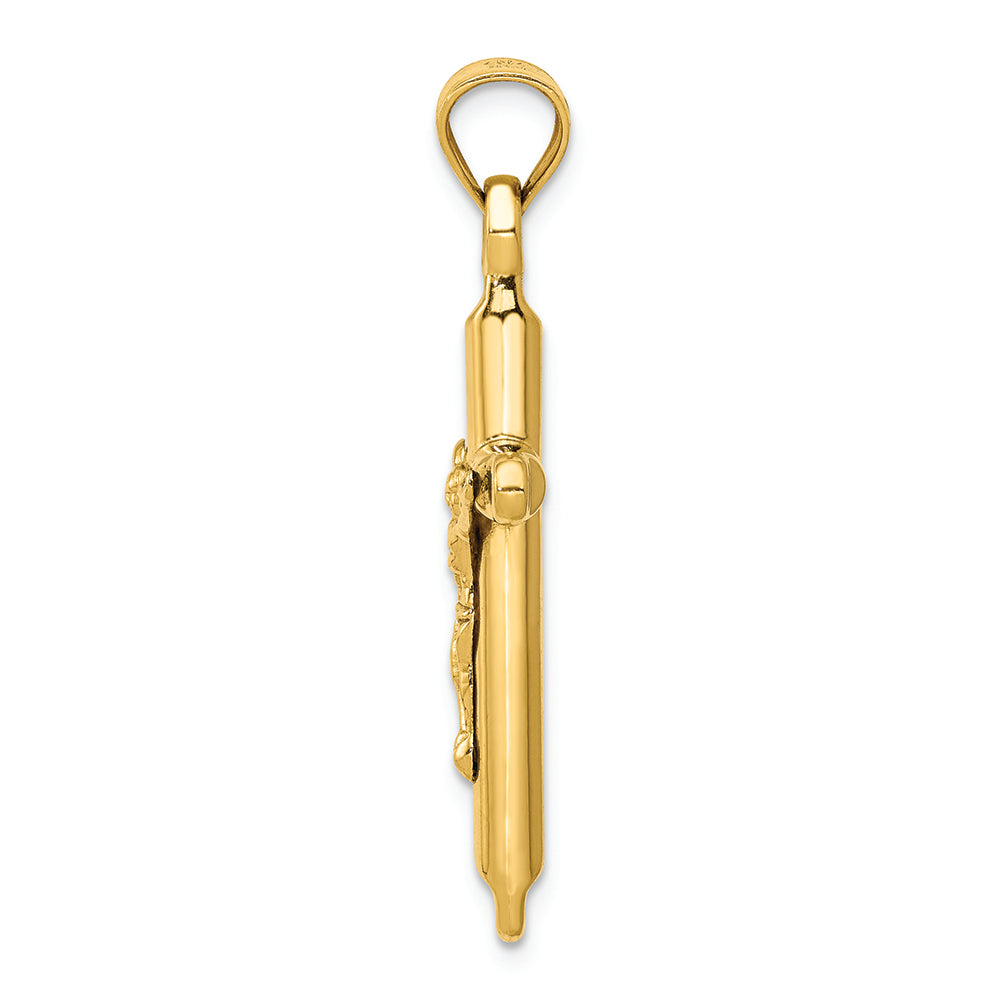 FJC Finejewelers 14k Yellow Gold Hollow Crucifix Charm