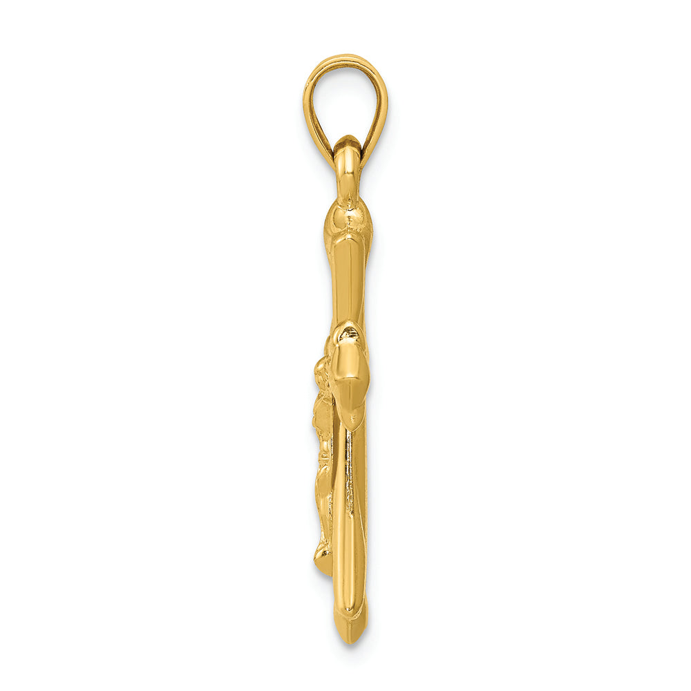 FJC Finejewelers 14k Yellow Gold Reversible Crucifixcross Charm