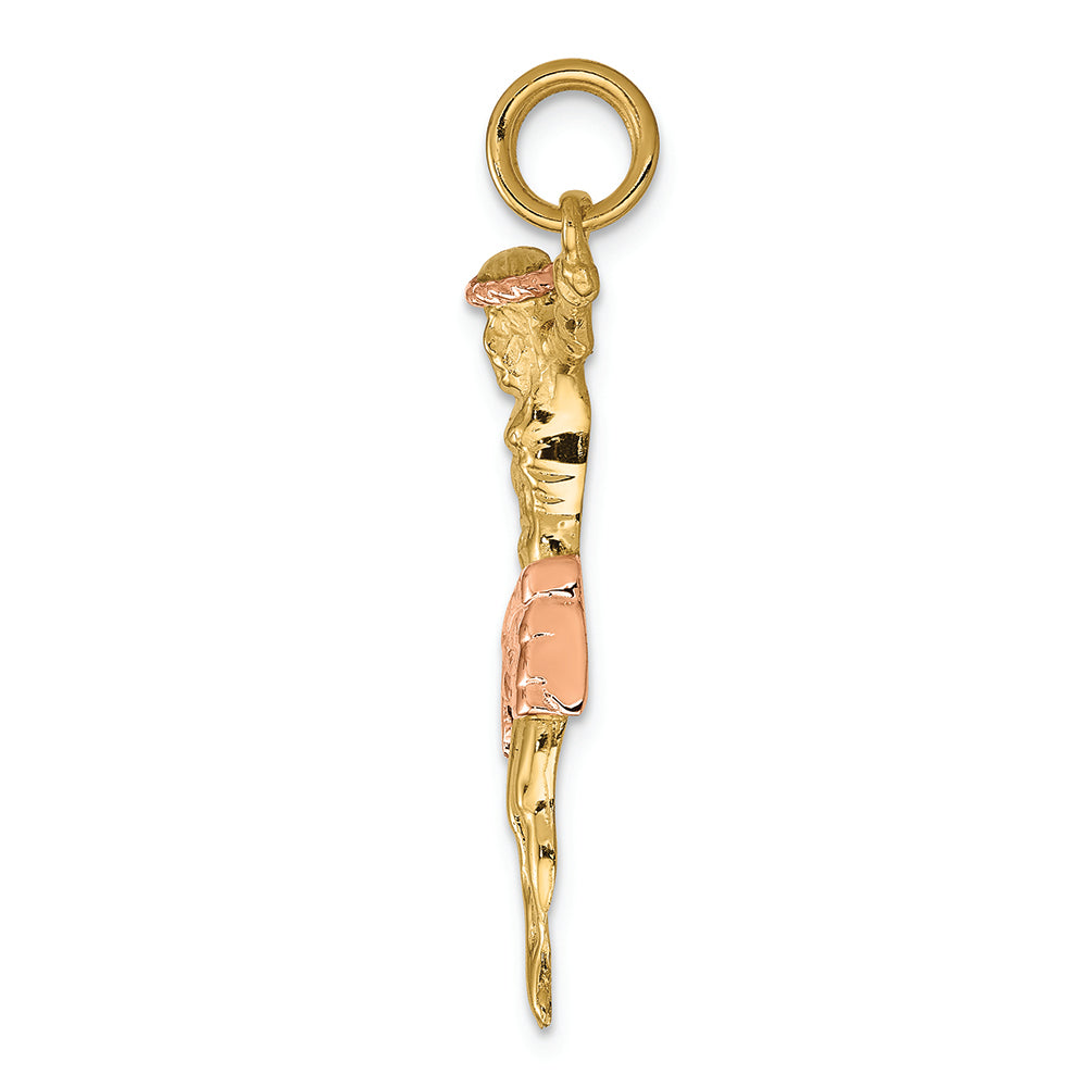 FJC Finejewelers 14k Two-tone Gold Rose Corpus Charm