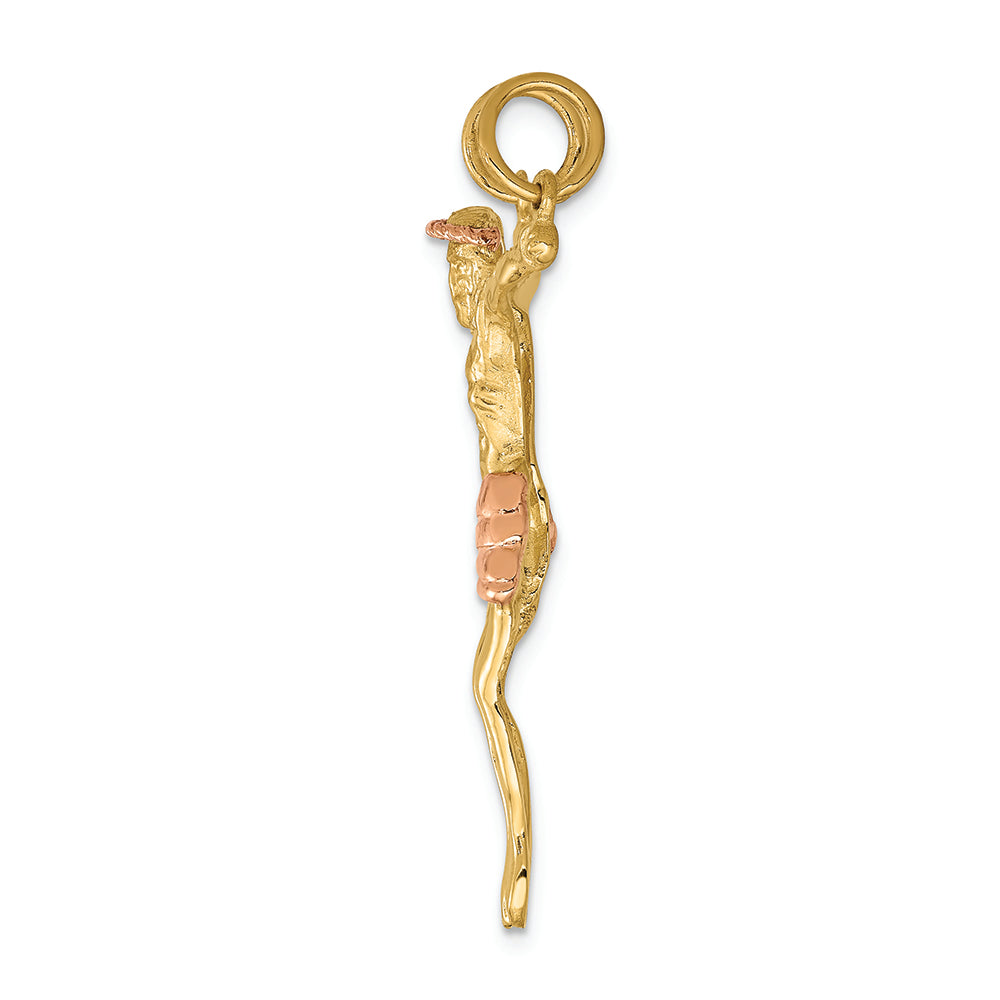 FJC Finejewelers 14k Two-tone Gold Rose Corpus Charm