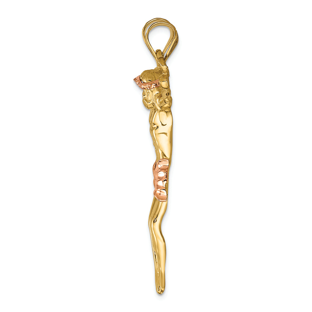 FJC Finejewelers 14k Two-tone Gold Rose Corpus Charm