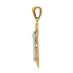 FJC Finejewelers 14k Two-tone Gold Bright Cut Mariner's Cross Charm