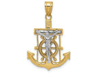 FJC Finejewelers 14k Two-tone Gold Bright Cut Mariner's Cross Charm