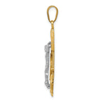 FJC Finejewelers 14k Two-tone Gold Bright Cut Mariner's Cross Charm